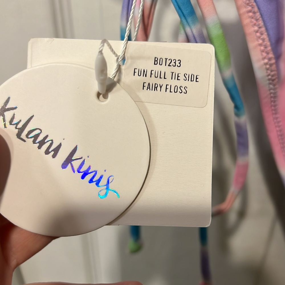 NWT Kulani Kinis Fun Full Coverage Tie Side Bikini Bottom in Fairy Floss Color! - Picture 6 of 8